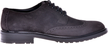 Derby shoes in dark grey split leather