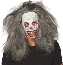 Zombie Clown Mask med Hår