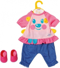 BABY born kledingset Trendy meisjes 36 cm roze/blauw 4-delig