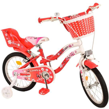 Lasten pyörä Volare - Ihana 16 tuuman punainen valkoinen - käsijarru 2 käsijarrua