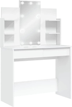 vidaXL Peilipöytä LED-valoilla valkoinen 96x40x142 cm