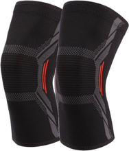 Nylon Sports Protective Gear Four-Way Stretch Knit Knee Pads, Size: S(Black Red)
