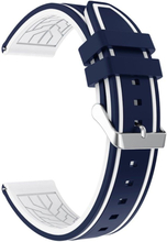 22mm Universal cool design silicone watch strap - Midnight Blue White