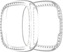 For Fitbit Versa 3 / Versa Sense Single Row Plating Diamonds PC Protective Case(Transparent)