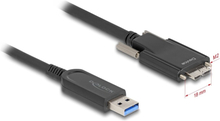 Delock - USB-kaapeli - Micro-USB tyyppi B (uros) ruuvattavissa USB tyyppi A (uros) - USB 2.0 - 900 mA - 15 m - jopa 10 Gbps tiedonsiirtonopeus - must