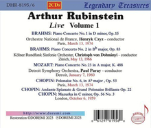 Johannes Brahms : Arthur Rubinstein: Live - Volume 1 CD 2 discs (2023)