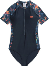 Animal Womens/Ladies Isla Tropical Leaves Short-Sleeved Wetsuit
