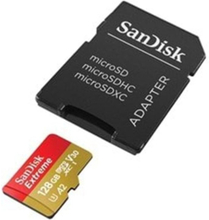 Sandisk muistikortti microSDXC 128GB Extreme + sovitin