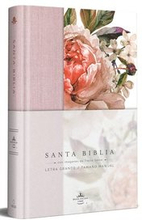 Biblia Reina Valera 1960 Letra Grande. Tapa Dura, Tela Rosada Con Flores, Tamaño Manual / Bible Rvr 1960. Handy Size, Large Print, Hardcover, Pink