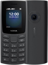Nokia 110, Perusmalli, Yksittäinen SIM, 4,57 cm (1.8"), 0,1 MP, 1000 mAh, Musta