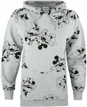 Disney Womens/Ladies Mickey & Minnie Mouse All-Over Print Hoodie