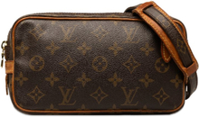 Pre-owned Louis Vuitton Monogram Pochette Marly Bandouliere Brown