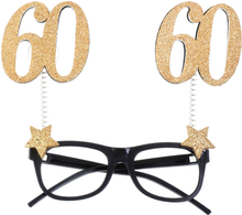 60 Års Glasögon Glitter Guld