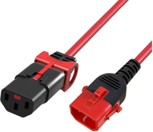 ACT Powercord C13 IEC Lock+ - C14 IEC Lock Dual Locking red 0.50 m, PC3613