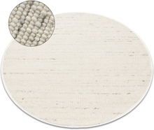 NEPAL 2100 ympyrä valkoiset / luonnollinen harmaa matto - villainen, kaksipuolinen, cirkel 160 cm