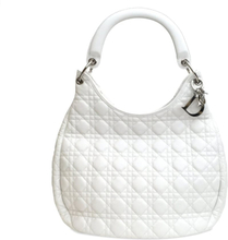 Pre-owned Dior Lady Dior Cannage Hobo White
