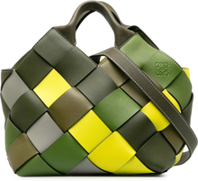 Pre-owned Loewe Small Surplus Woven Basket Bag Green