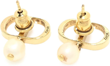 Pre-owned Dior Petit CD Push Back Earrings Gold