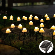6.5m 30 LEDs Solar Mushroom Lawn Light Outdoor Waterproof Garden Villa Landscape Decorative String Lights(Warm White Light)