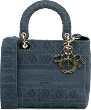 Pre-owned Dior Medium Cannage Lady D-Lite Blue
