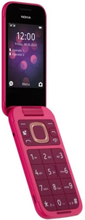 Nokia 2660 Flip - 4G-ominaisuuspuhelin - dual-SIM - RAM 48 MB / Sisäinen muisti 128 MB - microSD-korttipaikka - takakamera 0,3 MP - pop pinkki värine