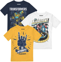 Transformers Boys Optimus Prime & Bumblebee T-Shirt (Pack of 3)