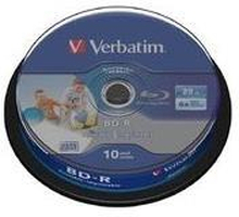 VERBATIM BD-R SL Datalife Blu-ray-aihiot 25 Gt I Blu-ray-levy 6x kirjoitusnopeudella I 10 karan pakkaus I suuren alueen tulostettavat I Blu-ray-levyt