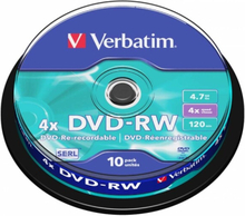 DVD-RW 4x 4.7GB 10 Pakata Kara Matt Hopea