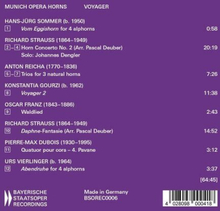 Hans-Jurg Sommer : Munich Opera Horns: Voyager CD (2023)