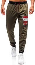 Spodnie męskie dresowe khaki Denley MK06