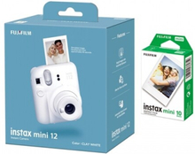 Fujifilm pikakamera instax mini 12 CLAY valkoinen+instax mini glossy (10pl)