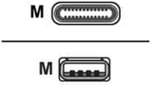 Cellularline USBDATACUSBA-CW, 1,2 m, USB A, USB C, USB 2.0, Uros/uros, Valkoinen