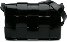 Pre-owned Bottega Veneta Intrecciato Patent Cassette Black