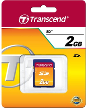 Transcend TS2GSDC, 2 GB, SD, MLC, 20 MB/s, 13 MB/s, Musta