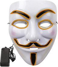EL Wire V For Vendetta LED Mask - Mörkorange