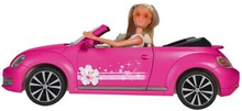 Dukke Steffi Love Cabriolet New Beetle 45 cm Bil Pink