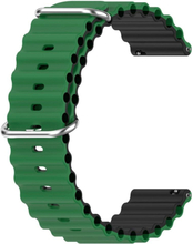 20mm Universal dual color silicone watch strap - Green / Black