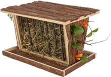 Trixie Hay manger with floor & roof, bark wood, 40 × 22 × 30 cm