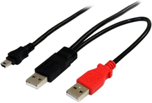 StarTech.com USB2HABMY6 USB-kaapeli 1,8 m USB 2.0 Mini-USB B 2 x USB A Musta, Punainen