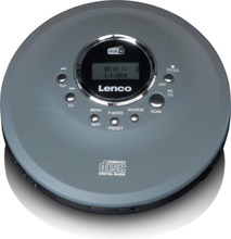 Lenco CD-400GY Discman - Kannettava CD-MP3-soitin DAB+:lla ja FM-radiolla - Iskunkestävä ja ladattava - Antrasiitti