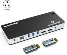 WAVLINK UTD21H 11 in 1 4K Dual DisplayPort Hub Converter Thunderbolt 3 Docking Station, Plug:AU Plug
