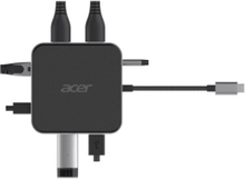 ACER 7 IN 1 USB4 8K MULTI DISPLAY HUB: 1 X HDMI + 1 DP + 2 X USB3.2 + 1 X USB C + 1 X RJ45 + 1 X 3.5MM AUDIO PORT