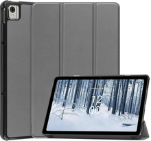Nokia T21 Tri-fold Stand Wake/Sleep Cover Tablet-kotelo - Harmaa