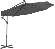 vidaXL Aurinkovarjo LED-valoilla ja teräspylväällä 300 cm antrasiitti