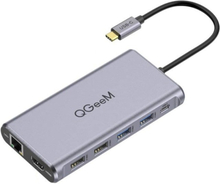 QGeeM 12 In 1 Triple Display 4K Type-C Extension HUB Adapter Support HDMI(QG-UH12-H)