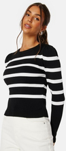 ONLY Sally L/S Puff Pullover Black Stripes:W XL