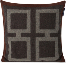 Graphic Recycled Wool Pillow Cover Home Textiles Bedtextiles Pillow Cases Grey Lexington Home
