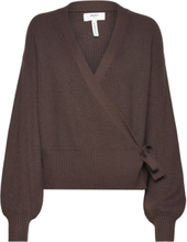 Objmalena L/S Wrap Cardigan Tops Knitwear Cardigans Brown Object