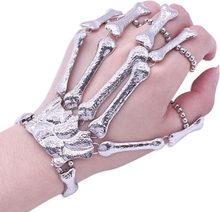 Unisex Elastic Metal Skeleton Linked Hand Cha