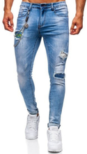 Granatowe jeansowe spodnie męskie slim fit Denley 85003S0